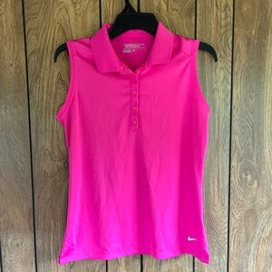 Nike Golf Women's Medium Pink Sleeveless Dri-Fit Polo Top